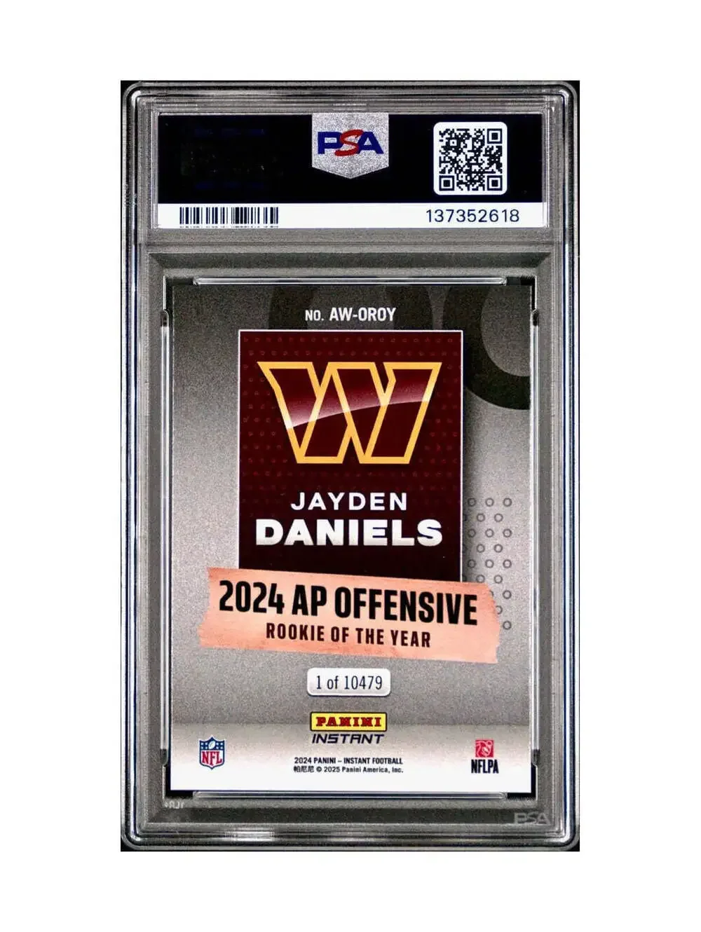 Jayden Daniels 2024 Panini NFL AP Offensive Rookie of the Year Commanders PSA 10